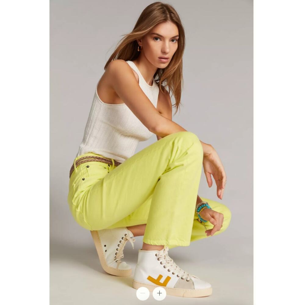 AGOLDE '90s Pinch-Waist High Rise Straight Jeans Size 28 $178 Limoncello - Picture 10 of 10